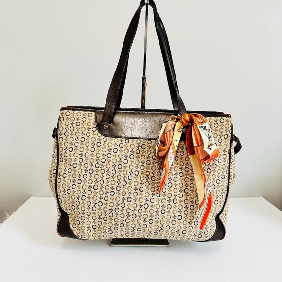AUTHENTIC CELINE MONOGRAM TOTE BAG VINTAGE CE00/22 MADE IN ITALY - Picture 1 of 16